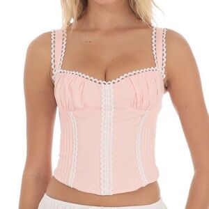 Lucy in the Sky Embroidery Detail Top in Pink